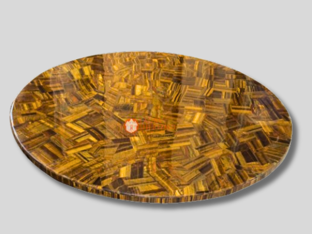 Marble Tiger Eye Random Coffee Table Top Pietra Dura Art